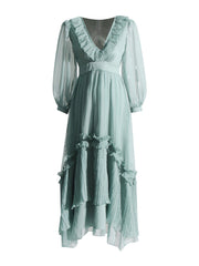 Ruffled Silk Stardust Maxi Dress Newgew Dresses