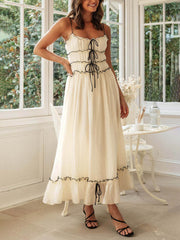 Elegant Off-Shoulder Strap Patchwork Dress Newgew Dresses