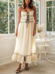 Elegant Off-Shoulder Strap Patchwork Dress Newgew Dresses