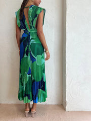 Pleated Sleeveless Lounge Dress Long Dress Newgew Dresses