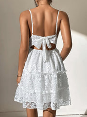 Crochet Lace Back Bow Prom Skater Dress Newgew Dresses