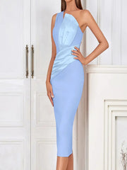 One-Shoulder Pink Asymmetrical Evening Gown Newgew Dresses