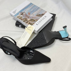 Round-Toe Low-Cut One-Strap High-Heeled Shoes PinTow
