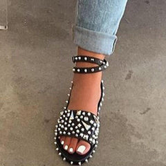 Open Toe Buckle Casual Rivet Sandals NewGew