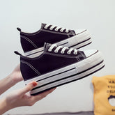 Women's Spring Versatile Korean Style Platform Canvas Shoes Newgew