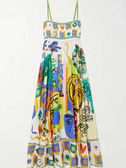 Chic Geometric Graffiti Prints Slip Dress Newgew Dresses