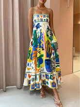 Chic Geometric Graffiti Prints Slip Dress Newgew Dresses