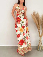 Hollow Backless Slim Print Dress Newgew Dresses