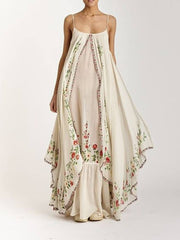 Round Neck Printed Swing Loose Long Dress Newgew Dresses