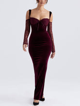 Lace Halter Strap Off-The-Shoulder Maxi Dress Newgew Dresses