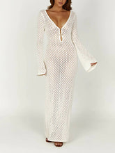 Crochet Fishtail Flare Sleeve Maxi Dress Newgew Dresses