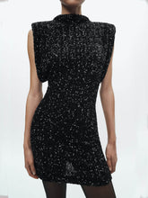 Shoulder Pads Sequin Dress Newgew Dresses