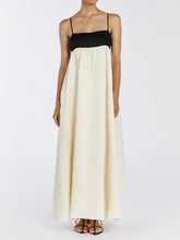Loose Suspender Black And White Patchwork Maxi Dress Newgew Dresses