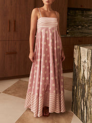 Featured Loose Polka Dot Stripe Patchwork Maxi Dress Newgew Dresses