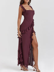 Mulberry Ruffle Maxi Dress Newgew Dresses