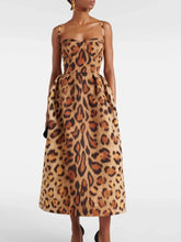 Animal-Print Bustier Midi Dress Newgew Dresses