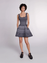 Mona Abstract Print Square Neck Mini Knit Dress Newgew Dresses