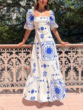 Vacation Puff Sleeve Midi Dress Newgew Dresses