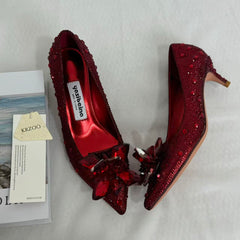 Pointed-Toe Stiletto Bridal Heels PinTow