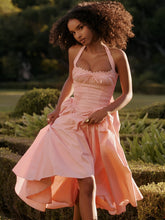 Barbie Pink Backless Halter Midi Dress Newgew Dresses