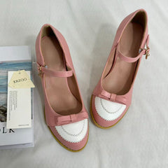 Color-Block Burnout T-Strap Sandals PinTow