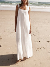 White With Charcoal Pinstripe Maxi Dress Newgew Dresses