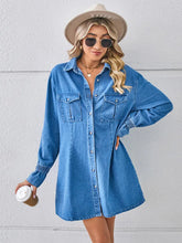 Loose-Fit Washed Denim Dress Newgew Dresses