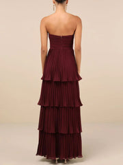 Plum Purple Strapless Tiered Maxi Dress Newgew Dresses