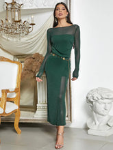 Sheer Mesh Long-Sleeve Dress Newgew Dresses
