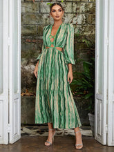 V-Neck Floral Lantern Sleeve Dress Newgew Dresses