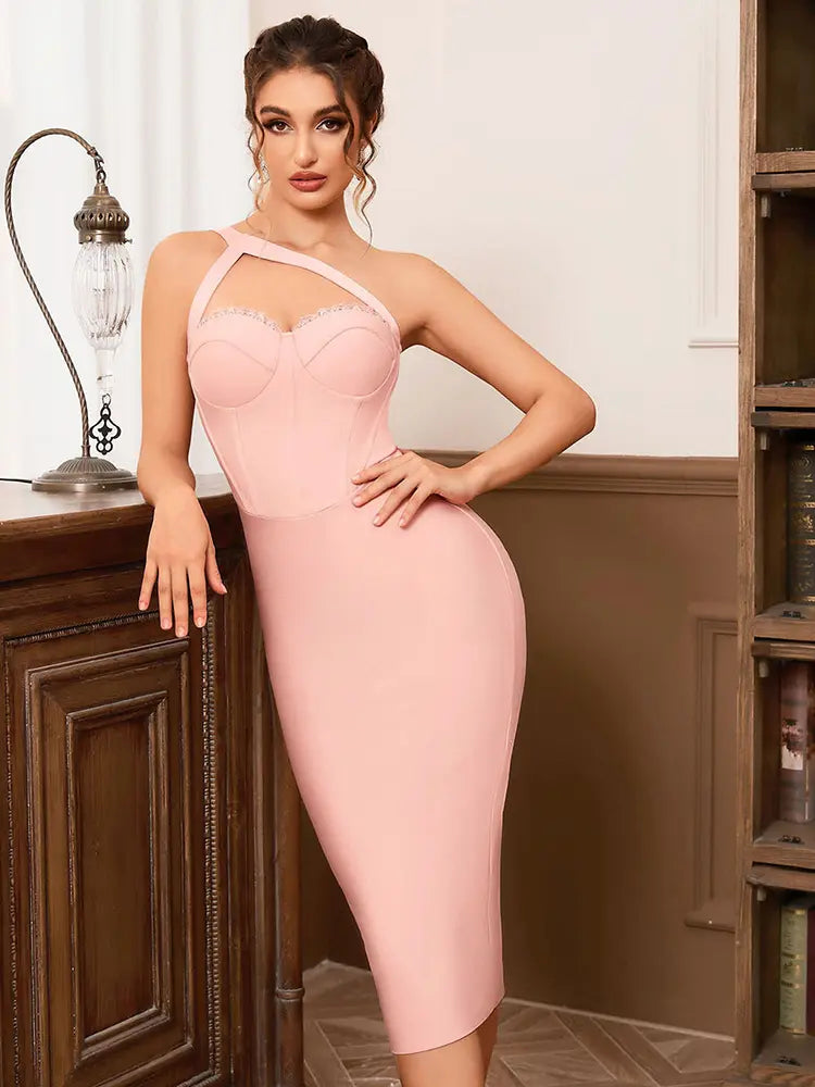 Minimalist One-Shoulder Bodycon Dress Newgew Dresses