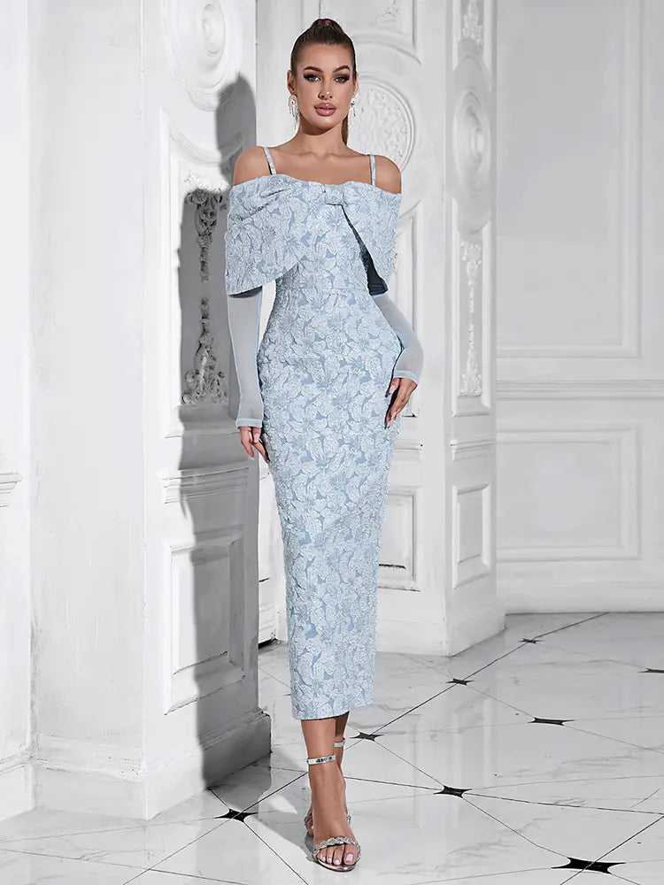 Elegant One-Shoulder Floral Mesh Dress Newgew Dresses