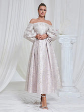 Off-Shoulder Jacquard Gown Newgew Dresses