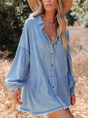 Indigo Denim Mini Dress Newgew Dresses