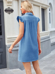 Washed Denim Sleeveless Midi Dress Newgew Dresses