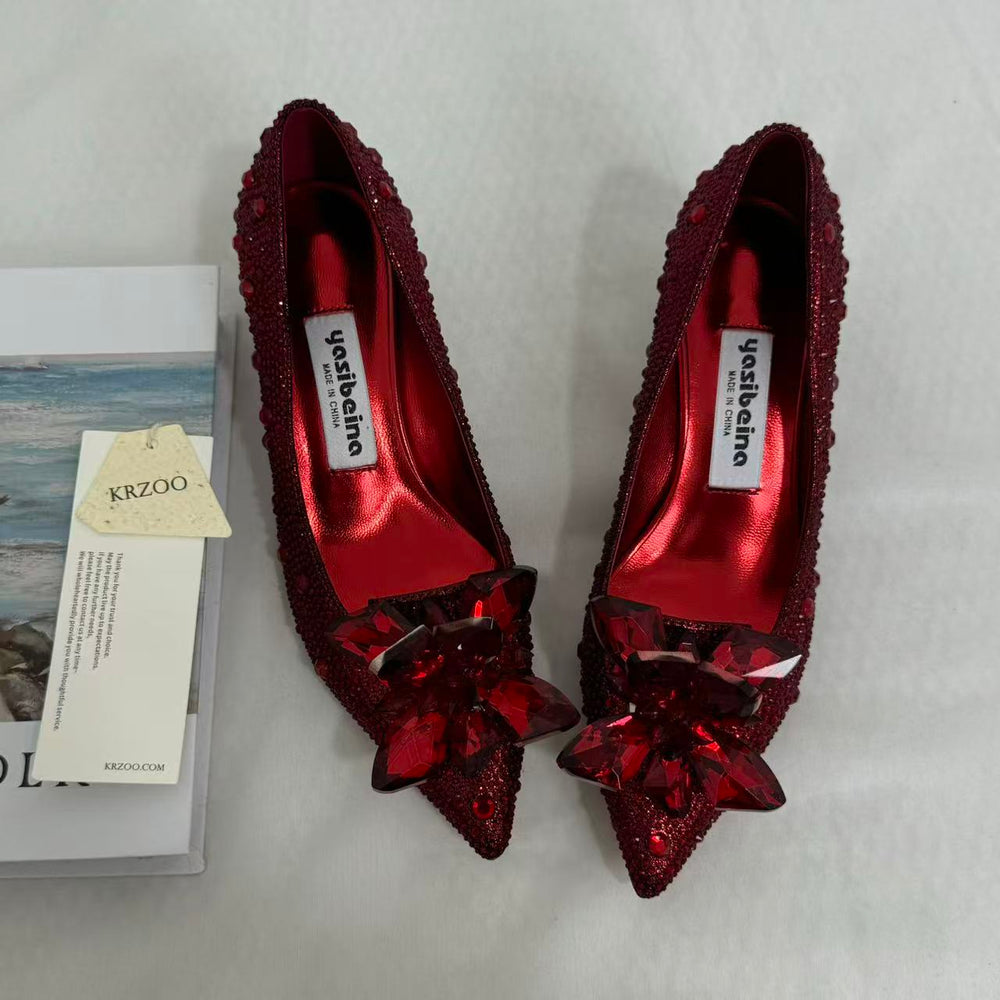Pointed-Toe Stiletto Bridal Heels PinTow