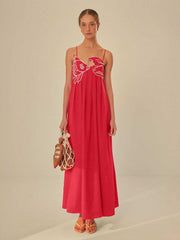 Fish Top Linen Blend Maxi Dress Newgew Dresses