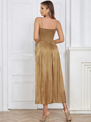 Sleeveless Ruched Maxi Dress Newgew Dresses