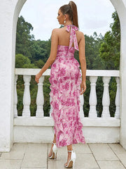 Halter Ruffle Bodycon Dress Newgew Dresses