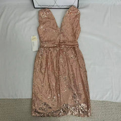 Sequined V-Neck Sleeveless Midi Dress PinTow