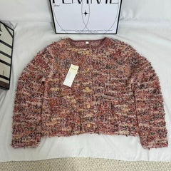 French-Style Round-Neck Long-Sleeve CardiganStyle: Cardigan Vibe: Casual Main fabric composition: Polyester Construction: Paneling/Splicing Sleeve type: Regular sleeve PinTow