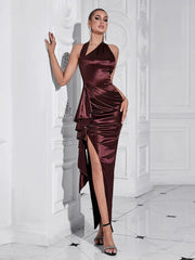Halter Slit Maxi Dress Newgew Dresses