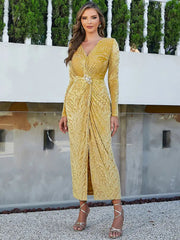 Velvet Long Sleeve Ruched Dress Newgew Dresses