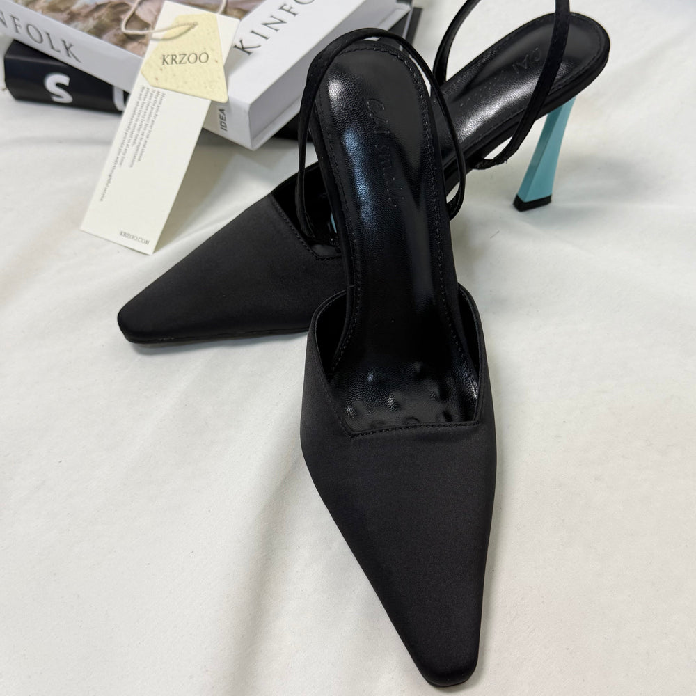 Round-Toe Low-Cut One-Strap High-Heeled Shoes PinTow