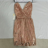 Sequined V-Neck Sleeveless Midi Dress PinTow