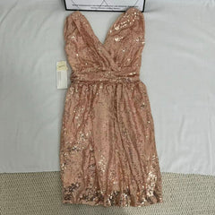 Sequined V-Neck Sleeveless Midi Dress PinTow