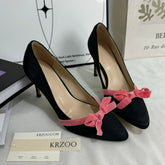 Bow-Knot Low-Cut High Heels PinTow
