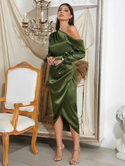One-Shoulder Side-Slit Dress Newgew Dresses