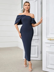 Pleated Bodycon Evening Gown Newgew Dresses