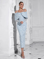Elegant One-Shoulder Floral Mesh Dress Newgew Dresses